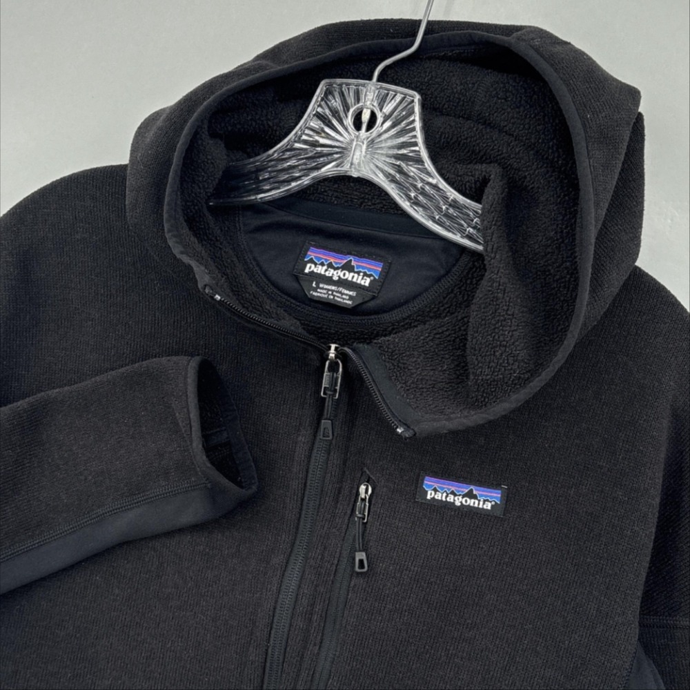 Patagonia Jacket Womens Large Black Performance Better Sweater Hooded Full Zip